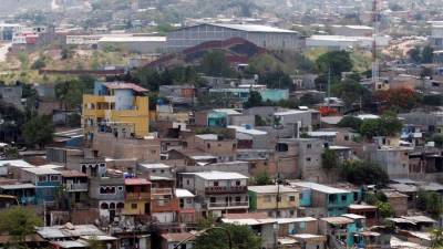 Barrios marginales en Tegucigalpa.