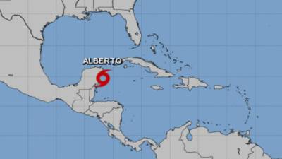 Ubicación actual de la tormenta tropical Alberto.
