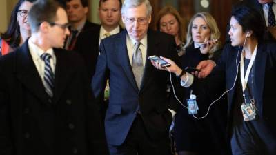 El líder del Senado Mitch McConnell lidera las negociaciones para reabrir el Gobierno de EEUU tras 32 días de cierre administrativo./AFP.