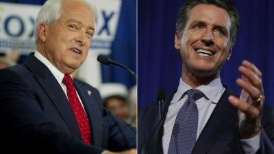 El republicano John Cox ha prometido eliminar las ciudades santuario de California mientras que el demócrata Gavin Newsom afirma que seguirá la lucha contra Trump./AFP.