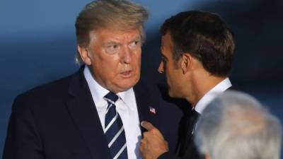 El presidente estadounidense Donald Trump junto a su homólogo francés, Emmanuel Macron./AFP.