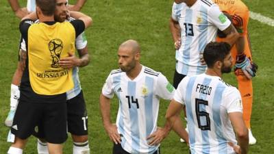 El 'Jefecito' Mascherano lució desencajado este sábado tras la eliminación en Kazán.