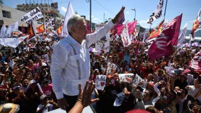 López Obrador cerró ayer su tercera campaña presidencial, a la espera de las elecciones generales de este domingo 1 de Julio./AFP.