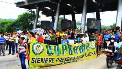 La protesta se desarrolló en el peaje salida al norte de San Pedro Sula.