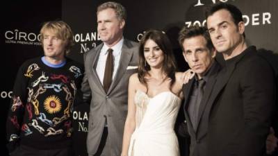 Elenco de Zoolander: Owen Wilson, Will Ferrell, Penélope Cruz, Ben Stiller y Justin Theroux.