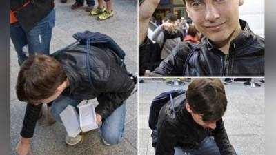 Jack Cooksey, estaba muy emocionado. Tras una larga espera pudo ingresar primero en la tienda de Apple en al ciudad de Perth, Australia.