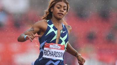 La estadounidense Sha'Carri Richardson no podrá correr en Tokio en los 100 metros. Foto AFP.