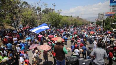 Una protesta se realiza en Tegucigalpa, capital de Honduras.