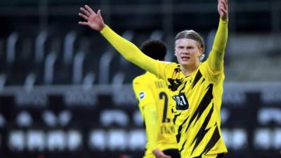 Erling Haaland no para de marcar goles con el Borussia Dortmund. Foto AFP