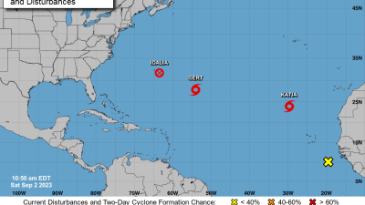 Localización de la tormenta tropical Katia.
