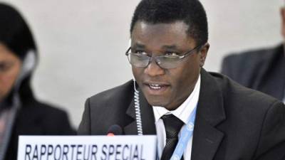 Chaloka Bayani Ekspè, relator de la ONU para desplazados. AFP.