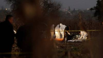 La aeronave se desplomó a 10 minutos de haber despegado sobre campos de maíz en el municipio de Santa María Coronango. Foto: EFE