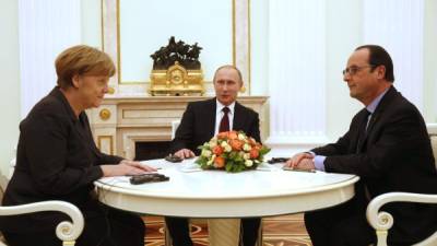 Merkel, Putin y Hollande discutieron un plan de paz para Ucrania que propone un alto al fuego en la zona de conflicto.