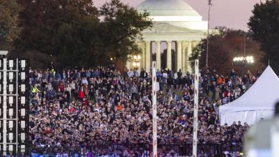 Vista de los manifestantes en Washington, Estados Unidos.