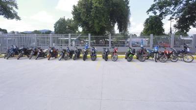 Estas son las motocicletas decomisadas y que están retenidas en Tránsito de San Pedro Sula.
