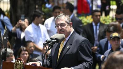 Arévalo durante una conferencia de prensa por los primeros 100 días de su Gobierno.