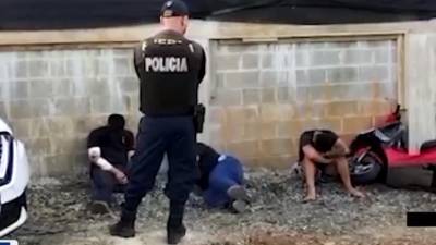 Integrantes de una banda de supuestos sicarios hondureños capturados en Limón, Corta Rica.