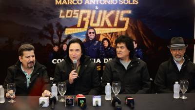 Joel Solís, Javier Solís, Roberto Guadarrama y Eusevio Cortés se presentaron en la conferencia de prensa realizada en el hotel Real Intercontinental de San Pedro Sula.