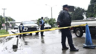 Escena del crimen en la colonia Fesitranh de San Pedro Sula.