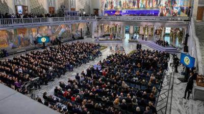 La ceremonia de entrega del Premio Nobel de la Paz este miércoles en Oslo.