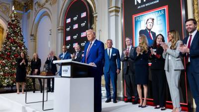 El presidente electo de EEUU, Donald Trump, durante un evento en Nueva York.