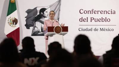 La presidenta de México, Claudia Sheinbaum, durante su conferencia de prensa este martes.