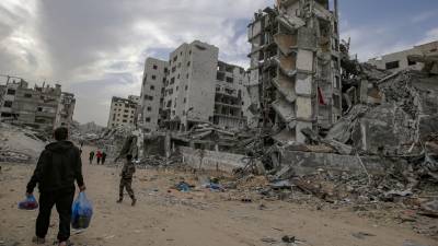 Edificios destruidos en Gaza.