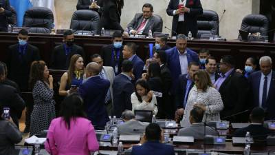 Bancada de diputados del Partido Nacional durante una sesión del Congreso Nacional.