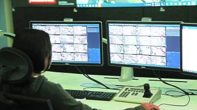 Foto del monitoreo del Sistema Nacional de Emergencias 911.