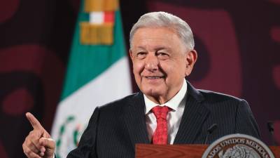El mandatario mexicano, Andrés Manuel López Obrador, durante una conferencia de prensa este martes, en el Palacio Nacional de la Ciudad de México.