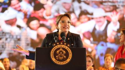 La presidenta de Honduras, Xiomara Castro, durante conmemoración de los 15 años del golpe de Estado.