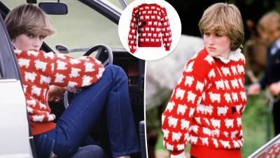 El suéter fue llevado por la princesa Diana en un partido de polo del príncipe Carlos en junio de 1981, un mes antes de su boda.