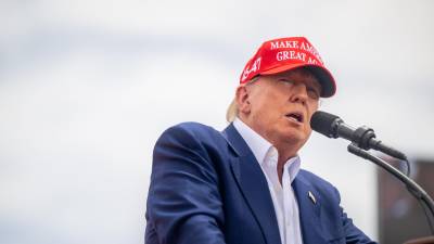 Trump realizó un evento de campaña este domingo en Las Vegas.