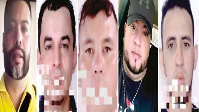 De izquierda a derecha Orlando Andino, Juan Carlos Cerrato, Rudy Noel Mejía, Jhonny López y José Luis Caballero.