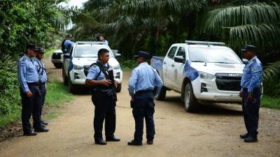 Agentes de la Policía Nacional en la escena del crimen.