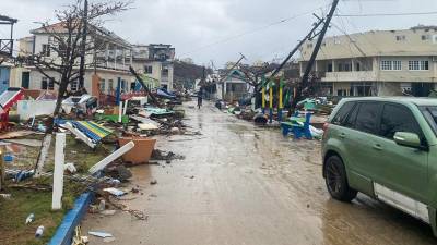 Fotografía muestra zonas afectadas por el huracán Beryl a su paso por la isla Unión, la isla más meridional de las islas Granadinas, este viernes, en Unión (San Vicente y las Granadinas).