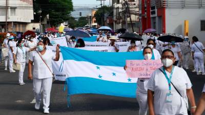 <b><span class=mln_uppercase_mln>Protestas.</span></b> Durante 2023, las enfermeras han realizado más de 10 protestas en SPS.<span class=mln_uppercase_mln> Fotos: M.cubas</span>