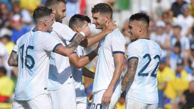 La selección de Argentina recuperó confianza con la paliza ante los ecuatorianos. Foto AFP.