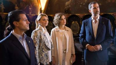 El presidente Enrique Peña Nieto y su esposa, Angélica Rivera junto a los reyes de España, Felipe VI y Letizia en Zacatecas.