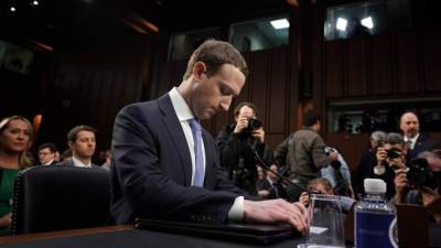 WASHINGTON, DC - APRIL 09: Facebook co-founder, Chairman and CEO Mark Zuckerberg awaits to testify before a combined Senate Judiciary and Commerce committee hearing in the Hart Senate Office Building on Capitol Hill April 10, 2018 in Washington, DC. Zuckerberg, 33, was called to testify after it was reported that 87 million Facebook users had their personal information harvested by Cambridge Analytica, a British political consulting firm linked to the Trump campaign. Alex Wong/Getty Images/AFP== FOR NEWSPAPERS, INTERNET, TELCOS & TELEVISION USE ONLY ==