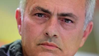 El entrenador José Mourinho durante una conferencia de prensa en España es acusado de evasión fiscal en España. AFP.