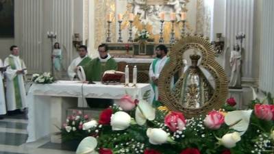 La misa por la Virgen de Suyapa en Roma, Italia.
