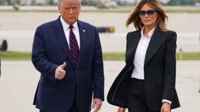 Trump y Melania viajaron a Cleveland, Ohio, el pasado martes, para el primer debate electoral./AFP.