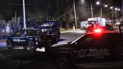 Elementos del Ejercito Mexicano y Policías municipales resguardan la zona donde fueron hallados cuerpos calcinados la madrugada de hoy, en la comunidad de San José el Nuevo.