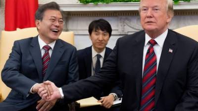 El mandatario surcoreano Moon Jae-in se ha convertido en el mediador entre Trump y Kim Jong-un./AFP.