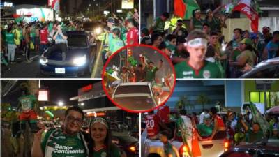 San Pedro Sula se tiñó de verde con la caravana de festejo por el título del Marathón en el Torneo Clausura 2018.
