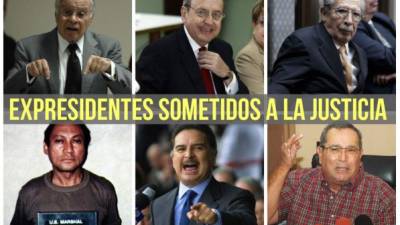 Los expresidentes Miguel Ángel Rodríguez (Costa Rica); Rafael Calderón (Costa Rica); José Efraín Ríos Montt (Guatemala); Manuel Noriega (Panamá); Alfonso Portillo (Guatemala) y Arnoldo Alemán (Nicaragua).