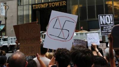 US Secretary of Homeland Security Kirstjen Nielsen looks on at a press briefing at the White House in Washington, DC on June 18, 2018. / AFP PHOTO / Brendan Smialowski