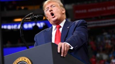 El presidente de Estados Unidos, Donald Trump, convocó este martes un 'terremoto en las urnas' contra los demócratas en el inicio formal de su campaña a la reelección a la Casa Blanca en los comicios que se celebrarán en noviembre de 2020. Fotos AFP