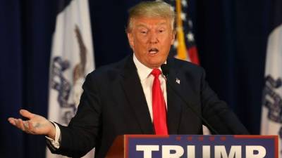 El precandidato republicano se imagina dando el próximo discurso sobre el Estado de la Unión. Foto: AFP